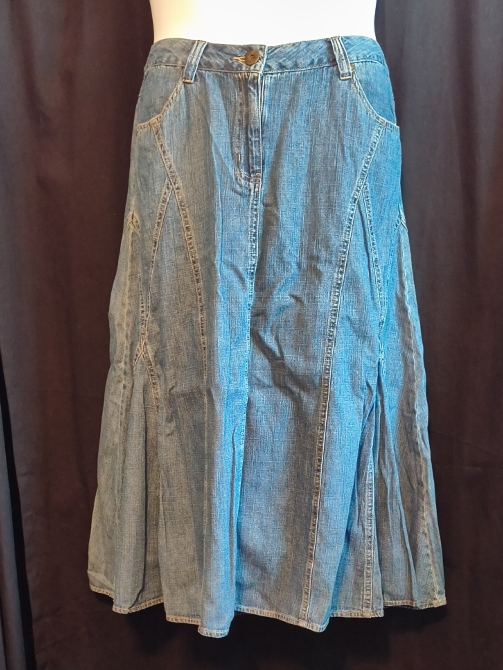 Faded Glory Medium Stone Denim Skirt - Blue #0089